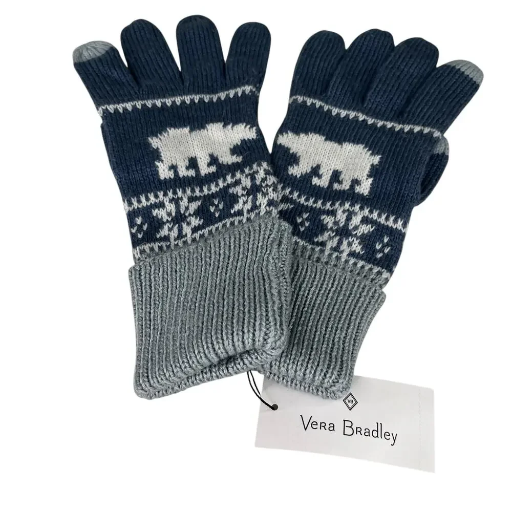 Vera Bradley Gloves Beary Merry Cool Blue New